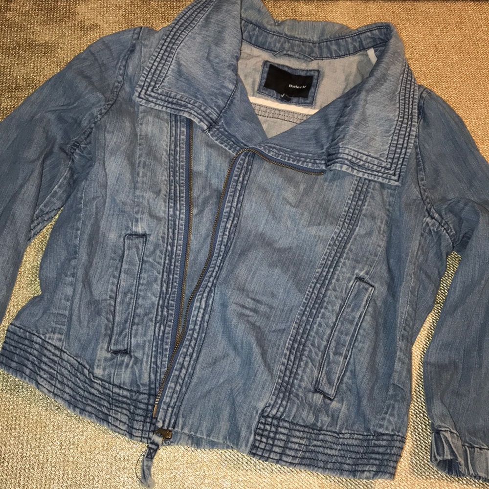 Hurley Jean Jacket 3/4 Sleeve Light Wash Size XS EUC